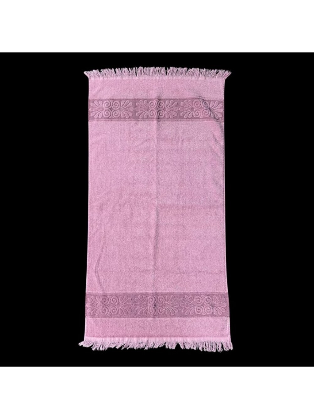 Vintage Bath Towel Cannon Monticello USA Pink Seashells 1980s Sculpted Retro - Picture 2 of 11